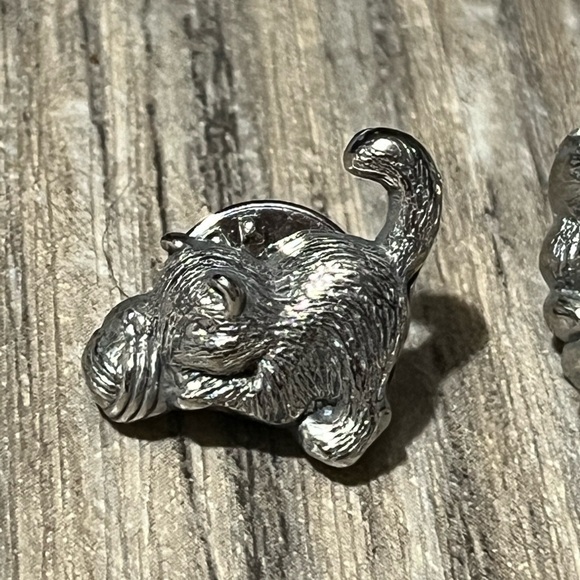 Vintage pewter cat pin set -  kitten brooch set - Picture 3 of 4